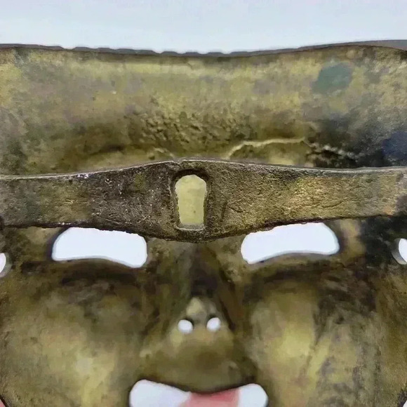 Handmade Solid Wall Decor Brass Comedy Smiling Face Gold/Black Very Nice Styling - Picture 10 of 11